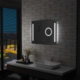 vidaXL LED-es fürdőszobai falitükör érintésérzékelővel 80 x 60 cm