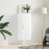 vidaXL Magasfényű fehér szerelt fa fali szekrény 34,5x34x90 cm