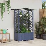 vidaXL Magasított Ágy Trellis-szel és Tetővel Szürke 122 x 40 x 138 cm
