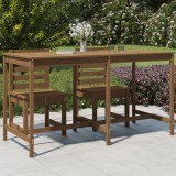 vidaXL Mézbarna tömör fenyőfa kerti asztal 203,5x90x110 cm