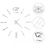 vidaXL Modern küllemű ezüstszínű 3d falióra, 100 cm xxl méret