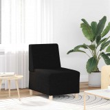 vidaXL Moduláris kanapéegység karfa nélkül, fekete, szövetből készült, 55 cm