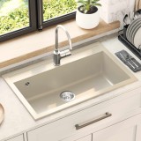 vidaXL Mosogató Bézs 795 x 505 mm Gránit
