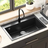 vidaXL Mosogató Fekete 795 x 505 mm Gránit