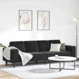 vidaXL Nappali Kanapé Fekete 250 x 77 x 76 cm