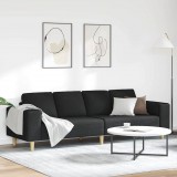 vidaXL Nappali Kanapé Fekete 250 x 77 x 76 cm Poliészter