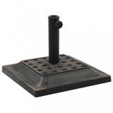 vidaXL Négyzet alakú bronzszínű műgyanta napernyőtalp 12 kg