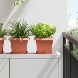 vidaXL Négyzet Virágcserép 24 pcs Tégla Vörös 23 x 23 x 17,5 cm