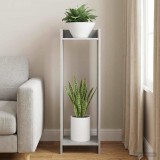 vidaXL Növényállvány Betonszürke 30 x 30 x 100 cm Szerelt Fa