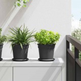 vidaXL Növénycserép 24 pcs Fekete Ø 17 x 14 cm Műanyag