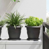 vidaXL Növénycserép 24 pcs Fekete Ø 22 x 18 cm Műanyag