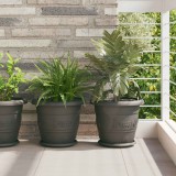 vidaXL Növénycserép 24 pcs Fekete Ø 30 x 25 cm Műanyag