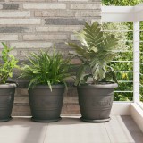 vidaXL Növénycserép 24 pcs Fekete Ø 34 x 28 cm Műanyag