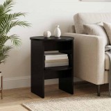 vidaXL Oldalsó szekrény 2 pcs Fekete Ø40 x 50 cm Mérnöki fa