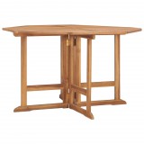 vidaXL Összecsukható tömör tíkfa kerti étkezőasztal 110 x 110 x 75 cm