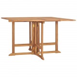vidaXL Összecsukható tömör tíkfa kerti étkezőasztal 110 x 110 x 75 cm