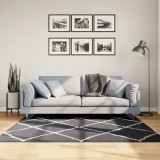 vidaXL PAMPLONA fekete és krém bolyhos modern szőnyeg 160 x 160 cm