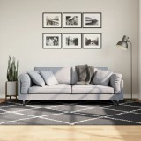 vidaXL PAMPLONA fekete és krém bolyhos modern szőnyeg 160 x 230 cm