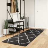 vidaXL PAMPLONA fekete és krém bolyhos modern szőnyeg 80 x 250 cm
