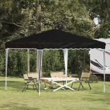 vidaXL Parti sátor 288 x 288 x 245 cm Fekete Oxford Szövet