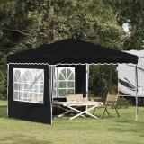 vidaXL Parti sátor 288 x 288 x 245 cm Fekete Oxford Szövet