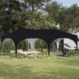 vidaXL Parti sátor 575 x 288 x 245 cm Fekete Oxford Szövet