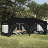 vidaXL Parti sátor 575 x 288 x 245 cm Fekete Oxford Szövet