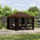 vidaXL Pavilon 3 x 3 m Barna Poliészter és acél 190 gsm