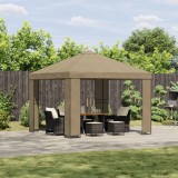 vidaXL Pavilon 3 x 3 m Bézs Poliészter és acél 190 gsm