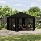 vidaXL Pavilon 3 x 3 m Fekete Poliészter és acél 190 gsm