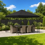vidaXL Pavilon 3 x 3 m Fekete Poliészter és acél 190 gsm