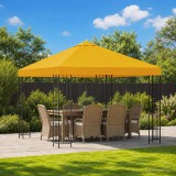 vidaXL Pavilon 3 x 3 m Sárga Poliészter és acél 190 gsm