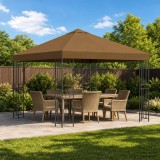 vidaXL Pavilon 3 x 3 m Tópszínű Poliészter és acél 190 gsm