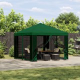 vidaXL Pavilon 3 x 3 m Zöld Poliészter és acél 190 gsm
