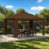 vidaXL Pavilon 4 × 3 m Barna Poliészter és acél 190 gsm