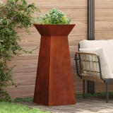 vidaXL Pillér Ültető Rozsdás 40 x 40 x 100 cm Időjárásálló Acél