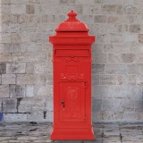 vidaXL Piros, vintage, rozsdamentes alumínium álló postaláda