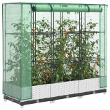 vidaXL Rattan megjelenésű magaságyás melegháztakaróval 120x40x123 cm