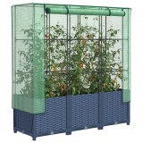 vidaXL Rattan megjelenésű magaságyás melegháztakaróval 120x40x138 cm