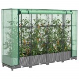vidaXL Rattan megjelenésű magaságyás melegháztakaróval 160x40x123 cm