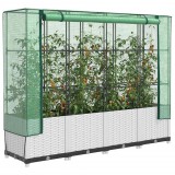 vidaXL Rattan megjelenésű magaságyás melegháztakaróval 160x40x138 cm