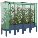 vidaXL Rattan megjelenésű magaságyás melegháztakaróval 160x40x140 cm