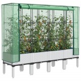 vidaXL Rattan megjelenésű magaságyás melegháztakaróval 160x40x140 cm