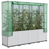 vidaXL Rattan megjelenésű magaságyás melegháztakaróval 160x40x153 cm