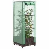 vidaXL Rattan megjelenésű magaságyás melegháztakaróval 40x40x123 cm