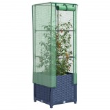 vidaXL Rattan megjelenésű magaságyás melegháztakaróval 40x40x139 cm