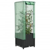 vidaXL Rattan megjelenésű magaságyás melegháztakaróval 40x40x139 cm