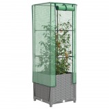 vidaXL Rattan megjelenésű magaságyás melegháztakaróval 40x40x139 cm