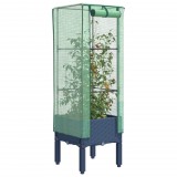vidaXL Rattan megjelenésű magaságyás melegháztakaróval 40x40x140 cm