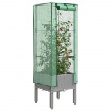 vidaXL Rattan megjelenésű magaságyás melegháztakaróval 40x40x140 cm